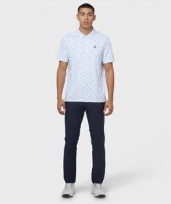 Original Penguin Micro Octopus Print Polo - Hvit -Butikk Garmin OP Octopus Polo Wht 7