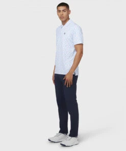 Original Penguin Micro Octopus Print Polo - Hvit -Butikk Garmin OP Octopus Polo Wht 8